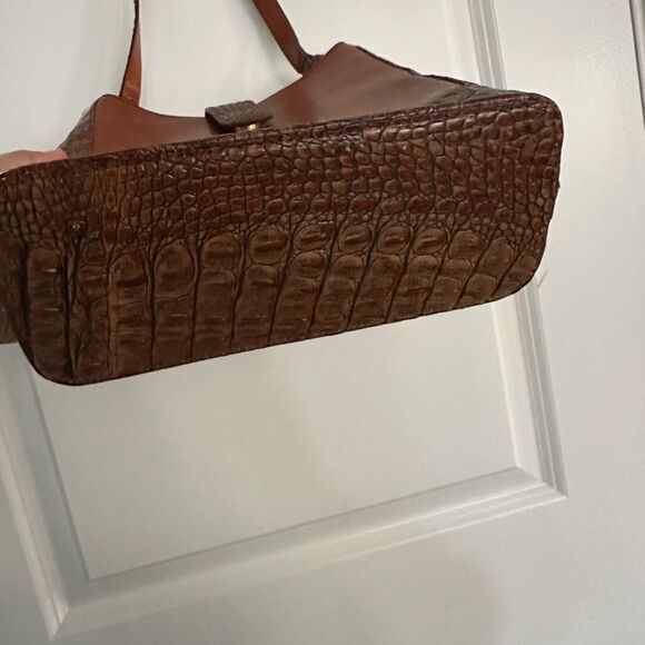 NWOT Brahmin Pecan Embossed Leather Shoulder Brown Bag - Picture 7 of 15